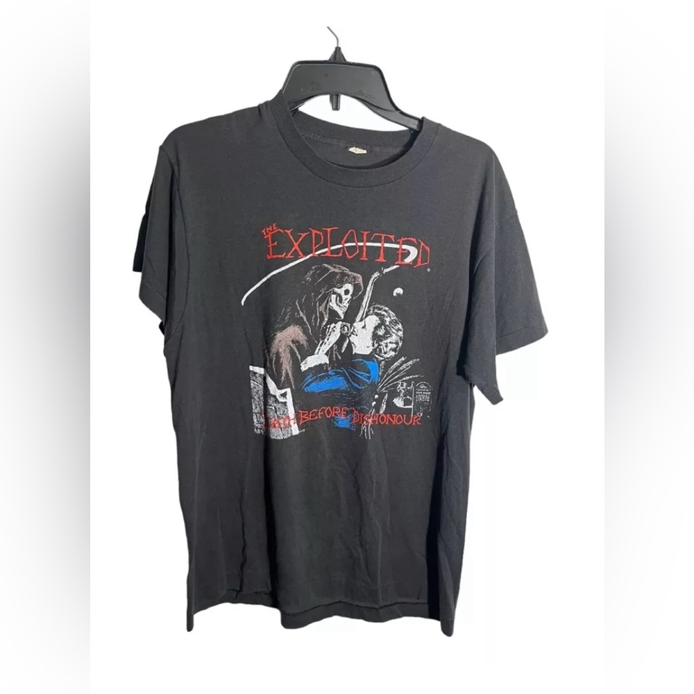 The exploited death before dishonour vintage original tour 1988 Rare t-shirt